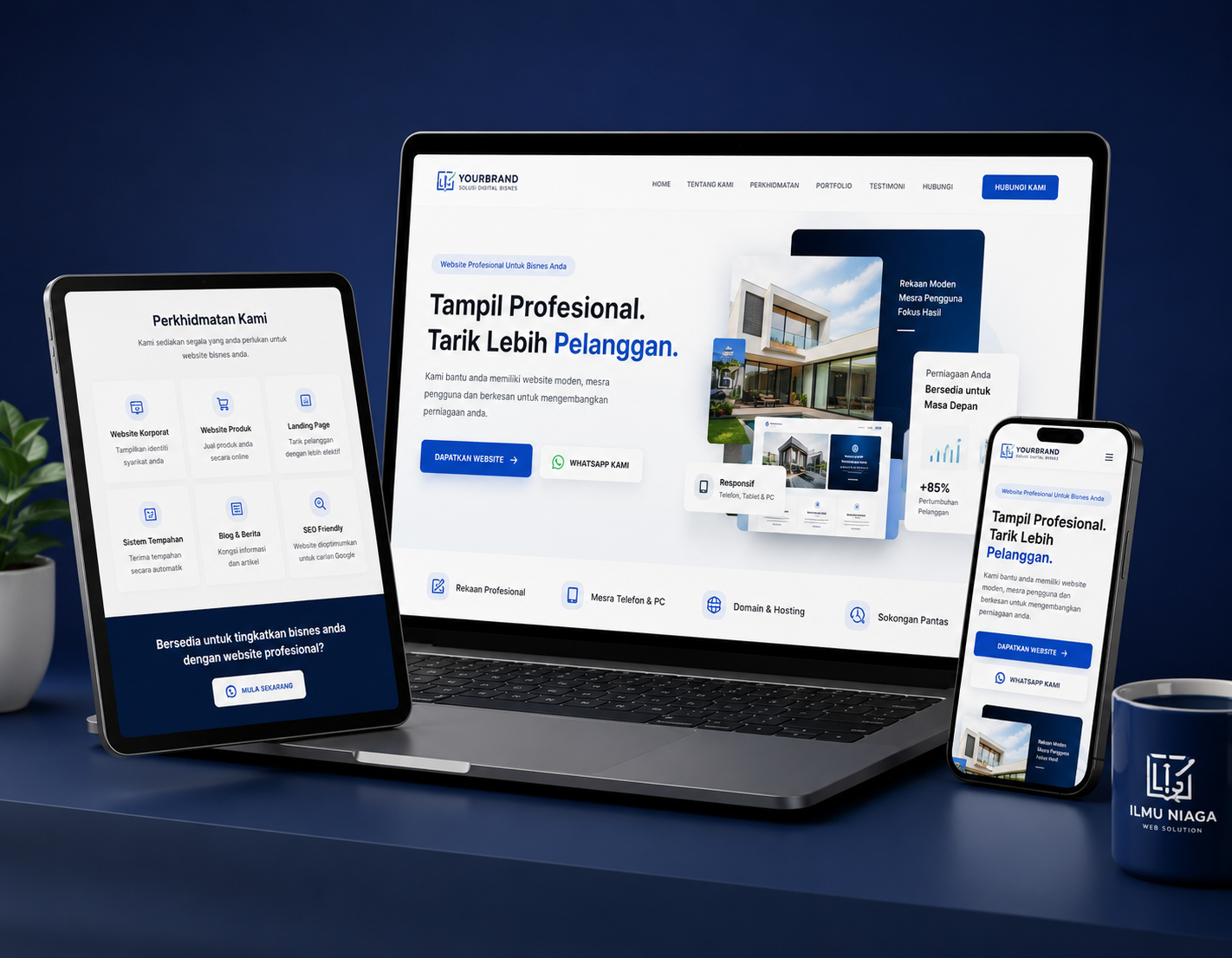 Mockup Website Profesional Ilmu Niaga